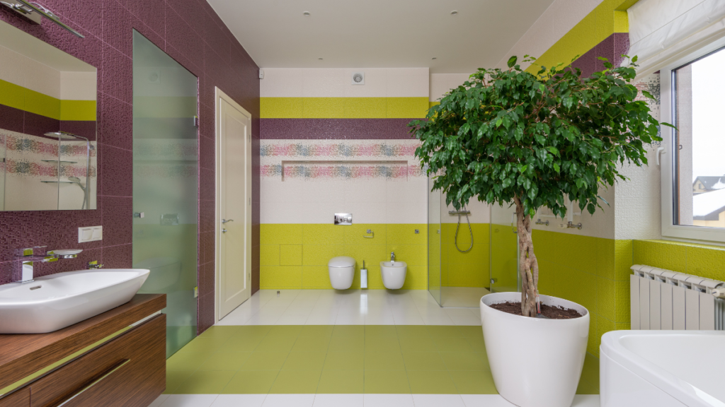 Interior-of-modern-bathroom-with-colourful-walls - DIY Renovations